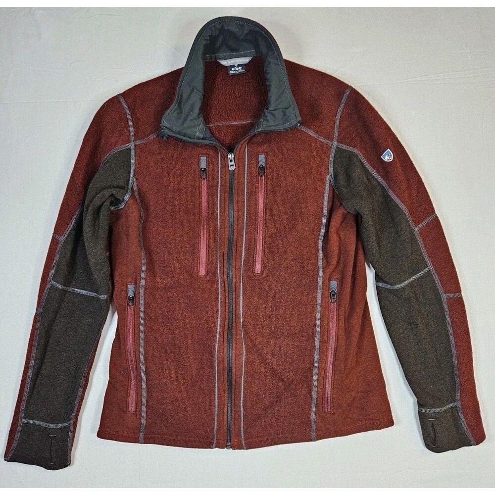 Kuhl Jaclet Men's Size Medium Red Brown Interceptr Fleece Hiking Thumbholes 3101